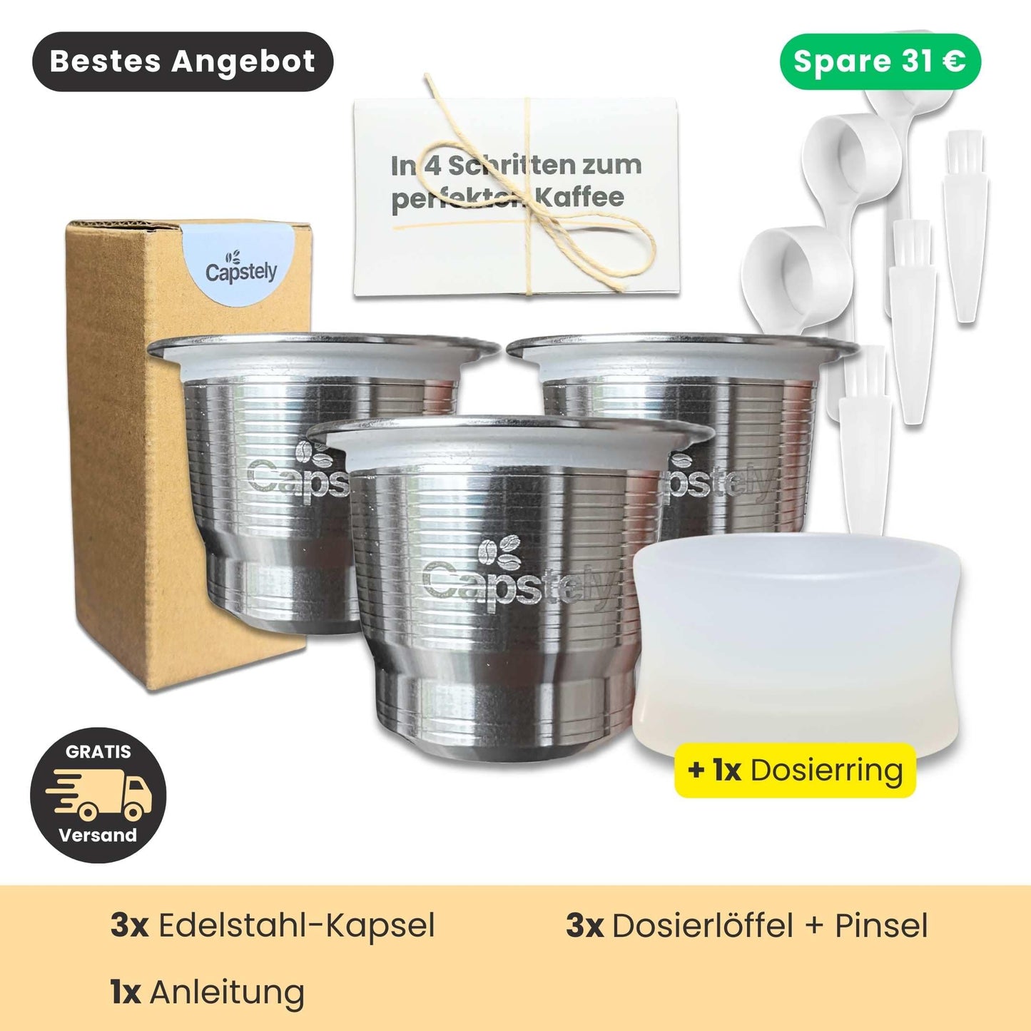 Wiederverwendbare Edelstahl-Kapsel für Nespresso®